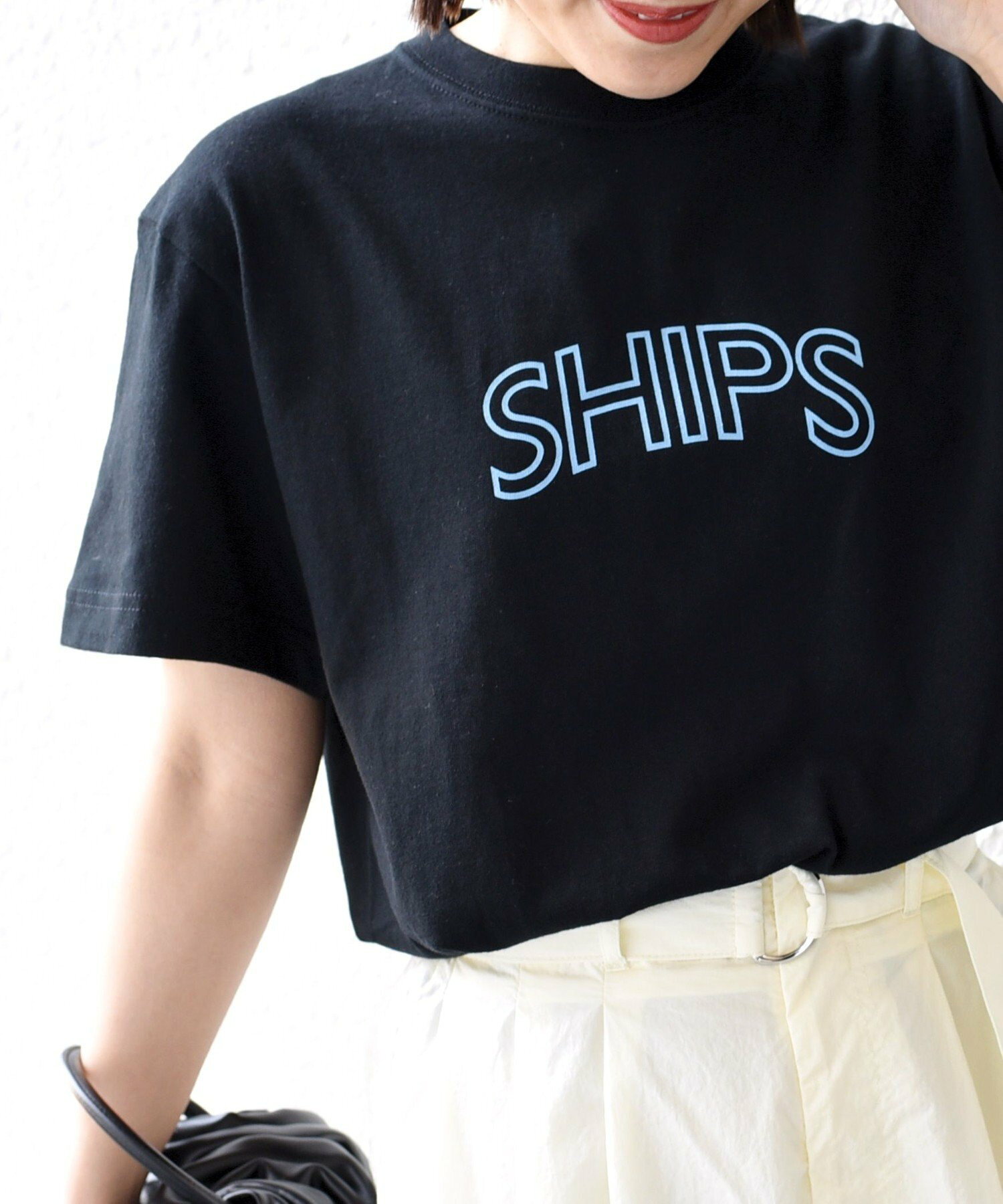 * SHIPS ラウンド プリント ロゴ TEE ◇
